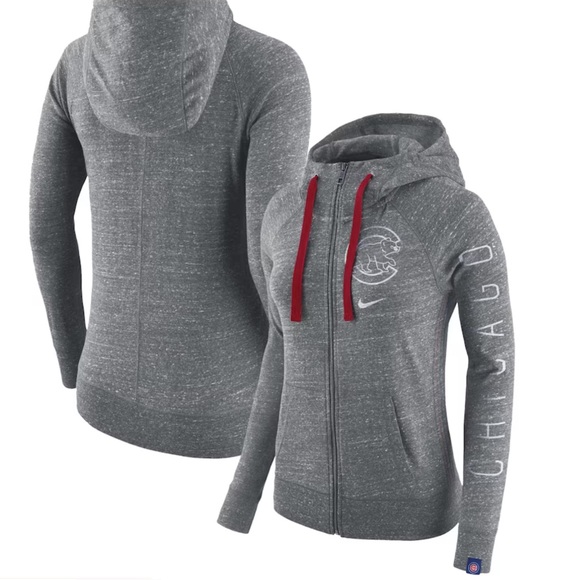 Nike Tops - Chicago Cubs Nike Women's Gray Vintage Full-Zip Hoodie